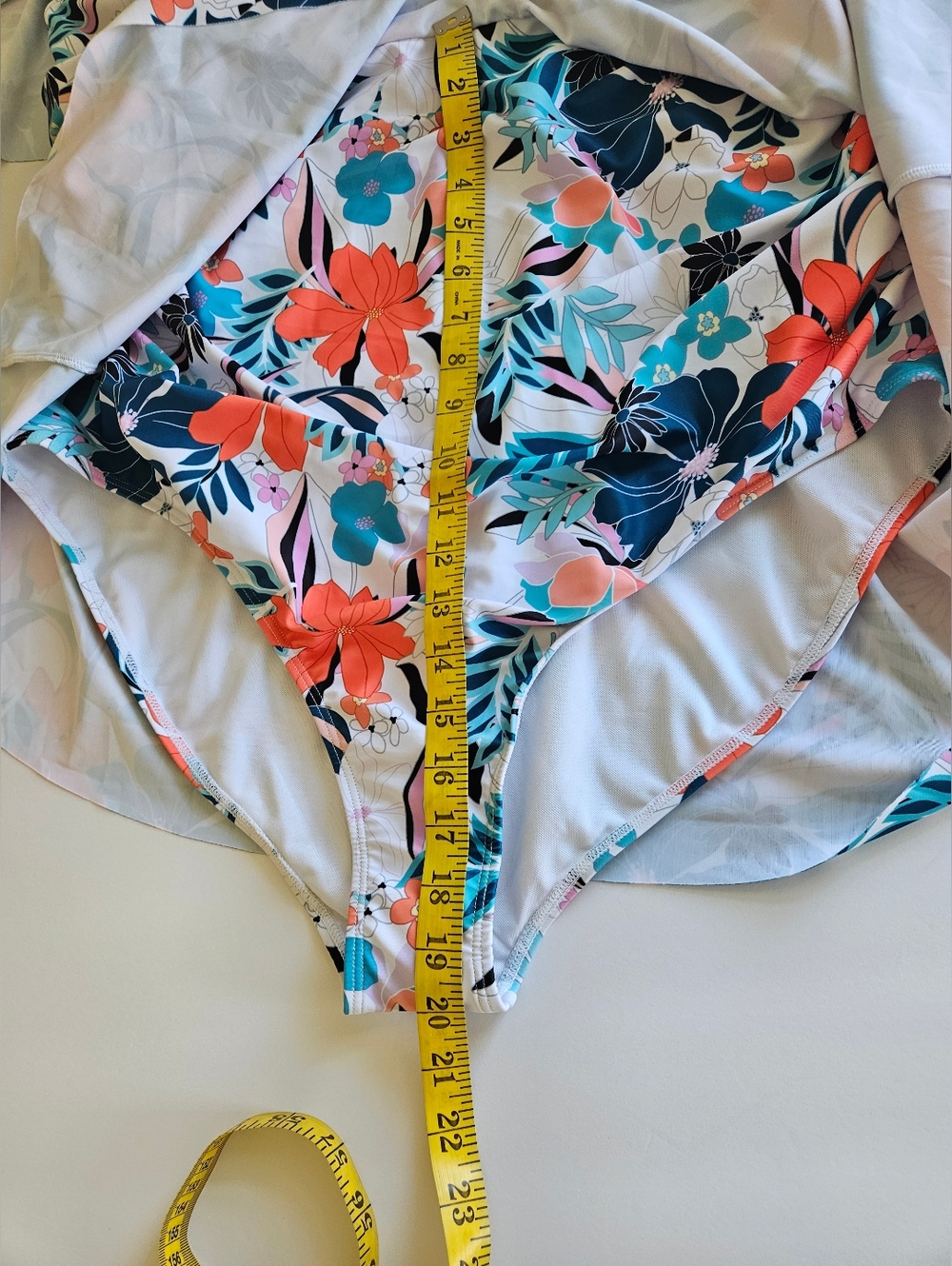 Bloomchic-Women's  22-24 Tropical Adjustable Straps Cold Shoulder Bathing Suit. - Picture 8 of 11
